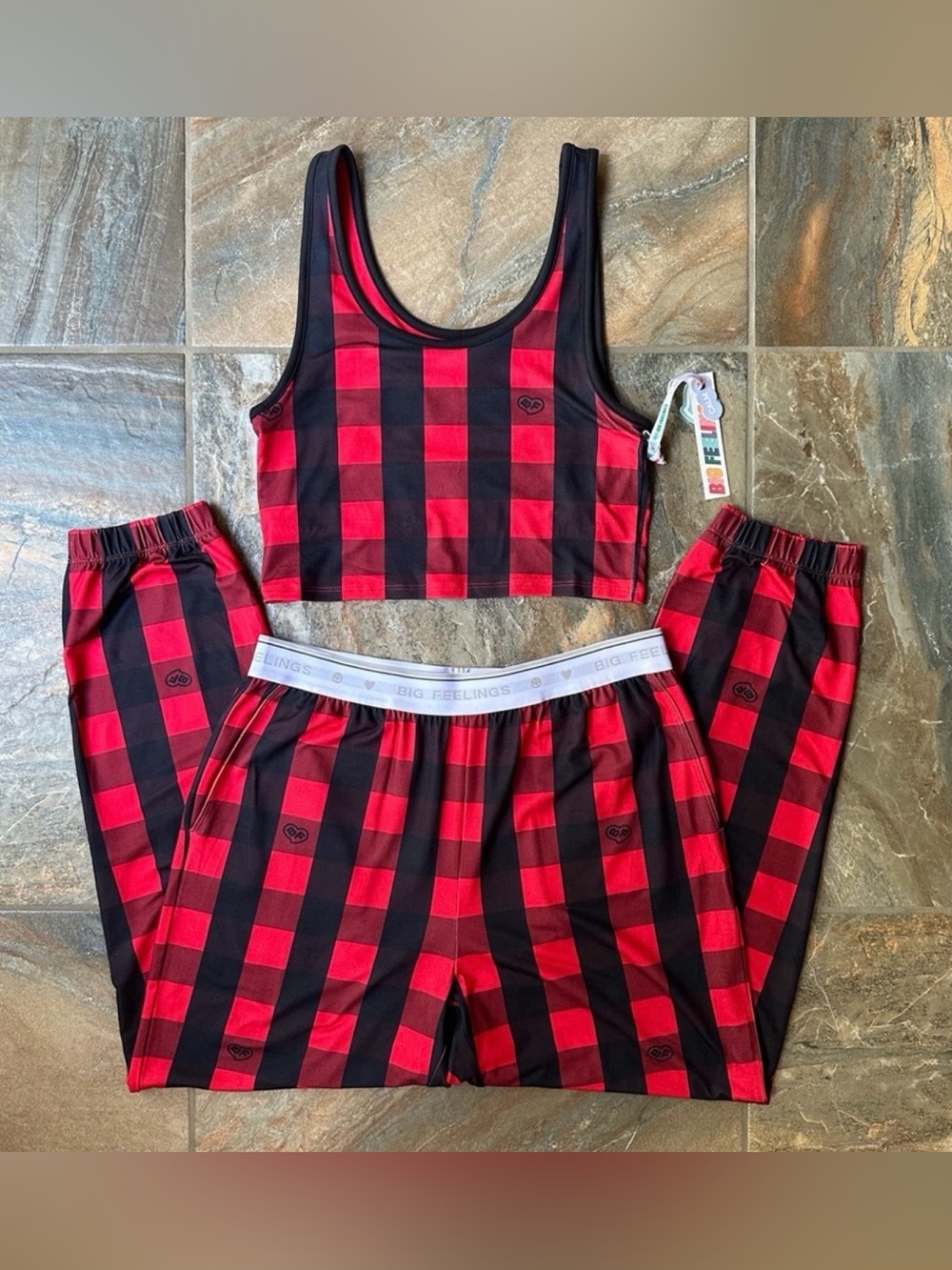 Alice + Olivia Big Feelings Mandy Holiday Plaid Pajama Set NWT Women’s Medium